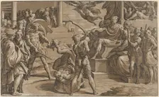 The Martyrdom of Saints Peter and Paul, c. 1530. Creator: Antonio da Trento