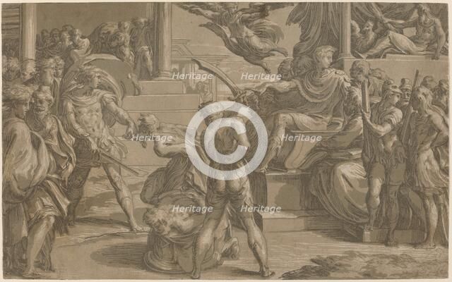 The Martyrdom of Saints Peter and Paul [recto], c. 1530. Creator: Antonio da Trento.