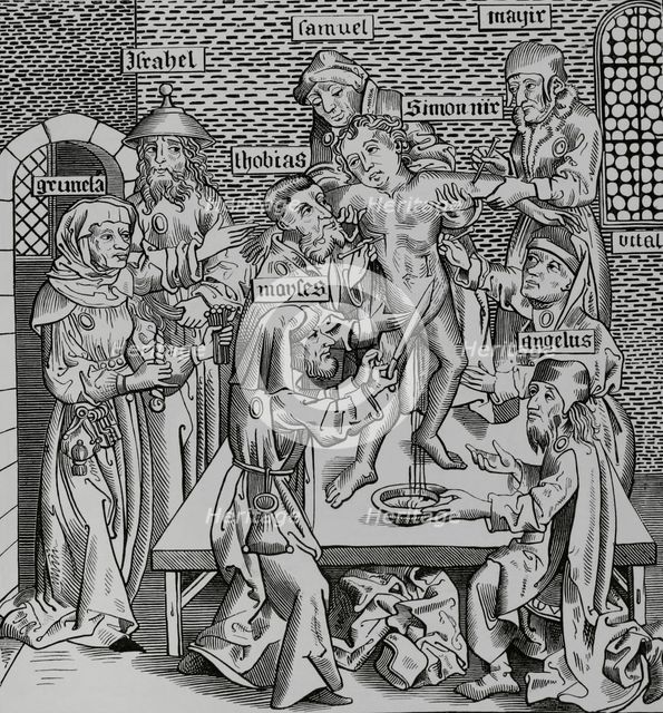 The Martyrdom of Simon of Trent, (1472-1475), Italian infant protagonist of a blood..., 1493 (1878). Creator: Unknown.