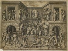 The Martyrdom of St Lawrence, c1525. Artist: Marcantonio Raimondi