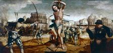 The Martyrdom of St Sebastian 16th century. Artist: Gregorio Lopez