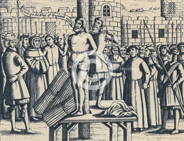 'The Martyrdome of Master William Tindall in Flanders by Vilvord Castle', 1563, (1947). Artist: Unknown.