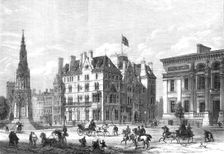 The Martyrs Memorial, Taylor Institution, and Randolph Hotel, Oxford, 1868. Creator: Unknown