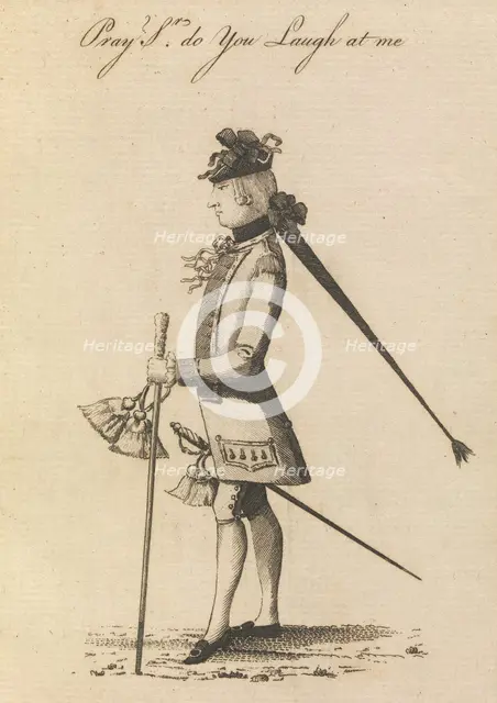The Martial Macaroni, November 6, 1771. Creator: Matthew Darly.