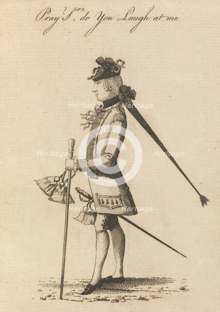 The Martial Macaroni, November 6, 1771. Creator: Matthew Darly.