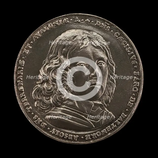The Maryland Medal: Cecil Calvert, 1605-1675, 2nd Baron of Baltimore 1632..., [obverse], 1644. Creator: Unknown.