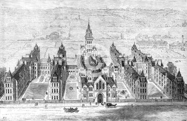 The Marylebone Infirmary, Notting-Hill, opened by the Prince and Princess of Wales, 1881. Creator: Crane.
