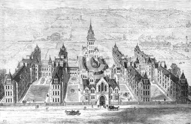 The Marylebone Infirmary, Notting-Hill, opened by the Prince and Princess of Wales, 1881. Creator: Crane.