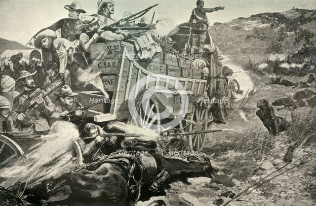 'The Matabele War - Defending a Laager', 1900. Creator: Richard Caton Woodville II.