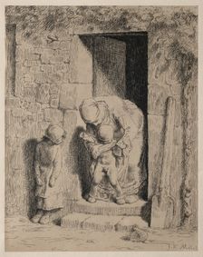 The Maternal Precaution. Creator: Jean-François Millet (French, 1814-1875)
