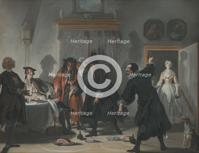 The Mathematicians or the Young Lady Who Fled: The Dispute.., c1720-1750. Creator: Cornelis Troost.