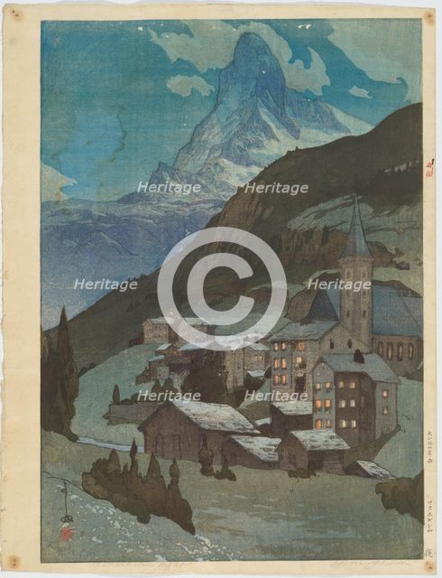 The Matterhorn at Night, 1925. Creator: Hiroshi Yoshida.