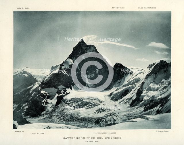 The Matterhorn from the Col d'Herens, Switzerland, c1900. Artist: J Brunner
