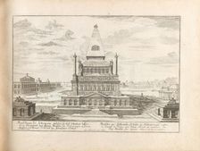 The Mausoleum at Halicarnassus. From "Entwurff einer historischen Architektur", 1725. Creator: Fischer von Erlach, Johann Bernhard (1656-1723)