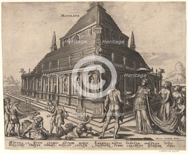 The Mausoleum at Halicarnassus (from the series The Eighth Wonders of the World) After Maarten van Heemskerck, 1572. Artist: Galle, Philipp (1537-1612)