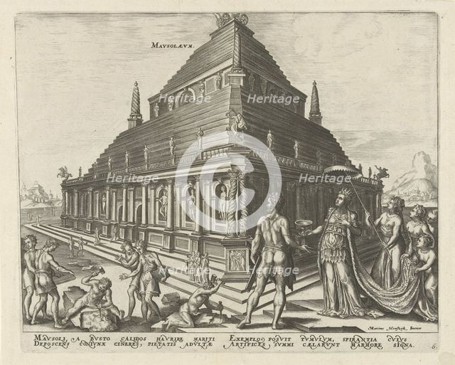 The Mausoleum at Halicarnassus (from the series The Eighth Wonders of the World), 1572. Artist: Galle, Philipp (Philips) (1537-1612)