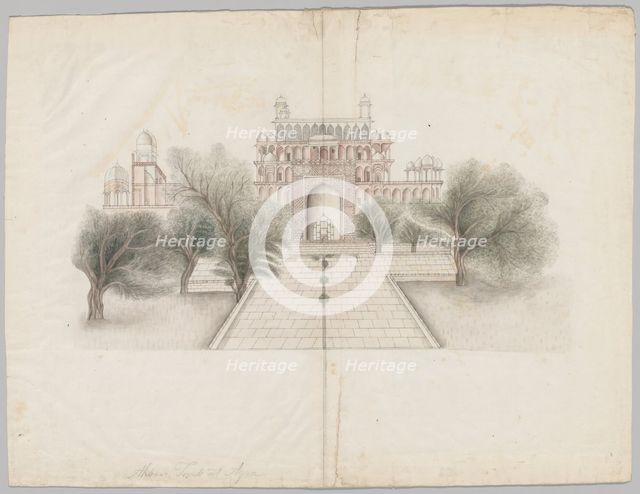 The Mausoleum of Akbar at Secundrabad, early 19th century. Creator: Unknown.