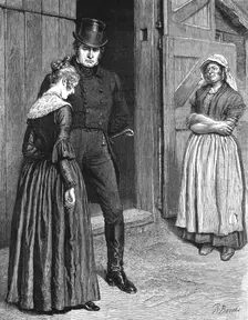 The Mayor of Casterbridge, by Thomas Hardy. Did you do it or didn't you? 1886. Creator: Robert Barnes