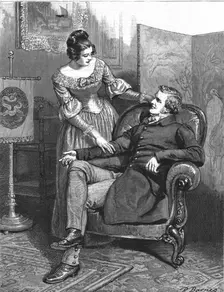 The Mayor of Casterbridge, by Thomas Hardy. "Well, Lucetta, I've a bit of news for ye" 1886. Creator: Robert Barnes