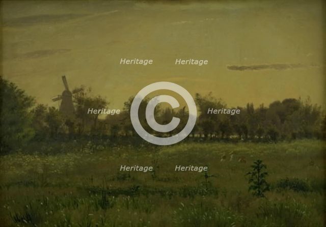 The Meadow near the Artist's House at Farimagsvej outside Copenhagen, 1855. Creator: Vilhelm Kyhn.