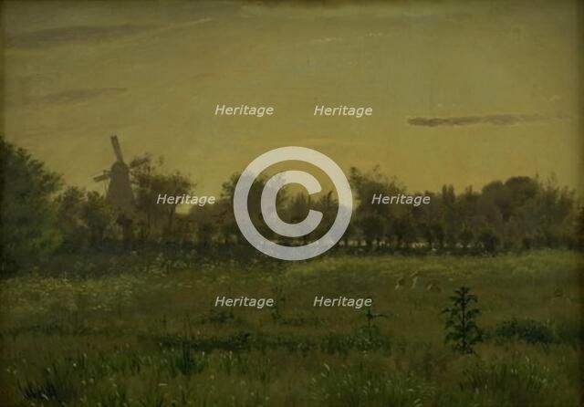 The Meadow near the Artist's House at Farimagsvej outside Copenhagen, 1855. Creator: Vilhelm Kyhn.