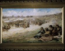 The Meadow of San Isidro in Madrid oil by Eugenio Lucas Villaamil