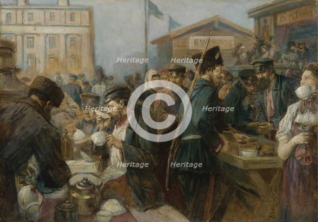 The Meal in Saint Petersburg. Artist: Urlaub, Johann-Georg-Christian (1844-1914)