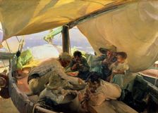 The meal on the boat 1898, oil by Joaquin Sorolla