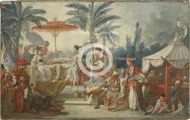 The Meal of the Emperor of China (Le Repas de l'empereur de Chine), 1742. Creator: Boucher, François (1703-1770).