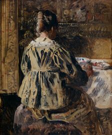 The Meal or Woman Seen from the Back, 1881-1885. Creator: Henri Jean Augustin de Braekeleer