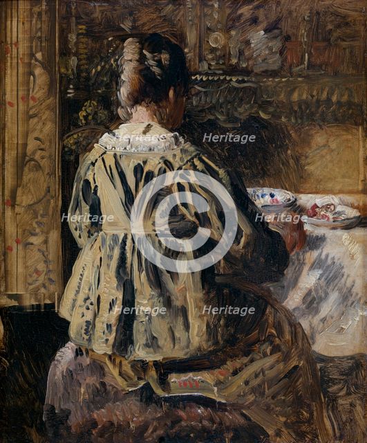 The Meal or Woman Seen from the Back, 1881-1885. Creator: Henri Jean Augustin de Braekeleer.