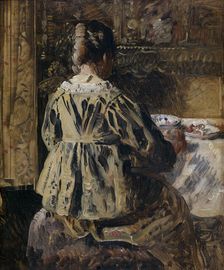 The Meal or Woman Seen from the Back, 1881-1885. Creator: Henri Jean Augustin de Braekeleer