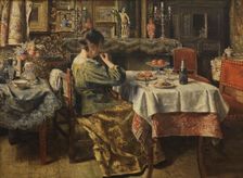 The Meal (The Dessert). Creator: Braekeleer, Henri de (1840-1888)