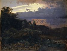 The megalithic tomb, 1847. Creator: Arnold Bocklin