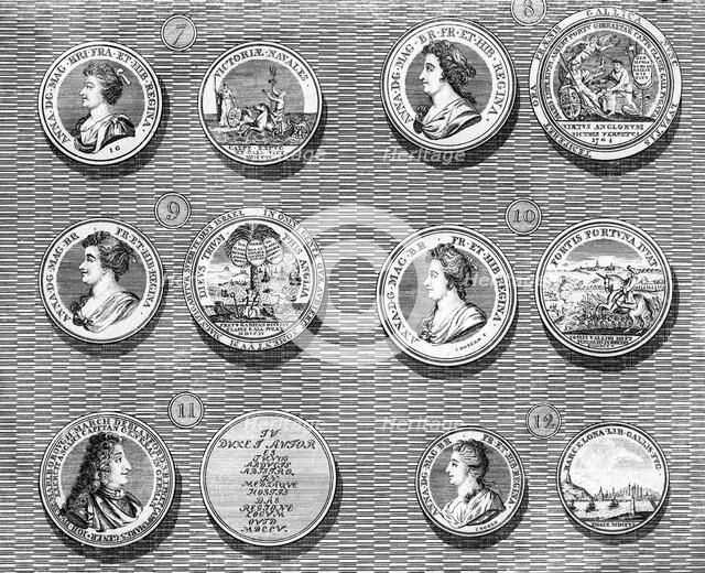 The medals of Queen Anne, 1813.Artist: Goldar