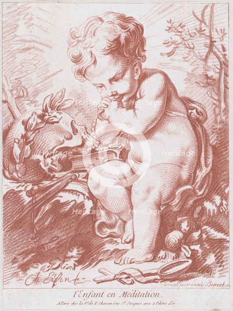 The Meditating Child, ca. 1760. Creator: Louis Marin Bonnet.