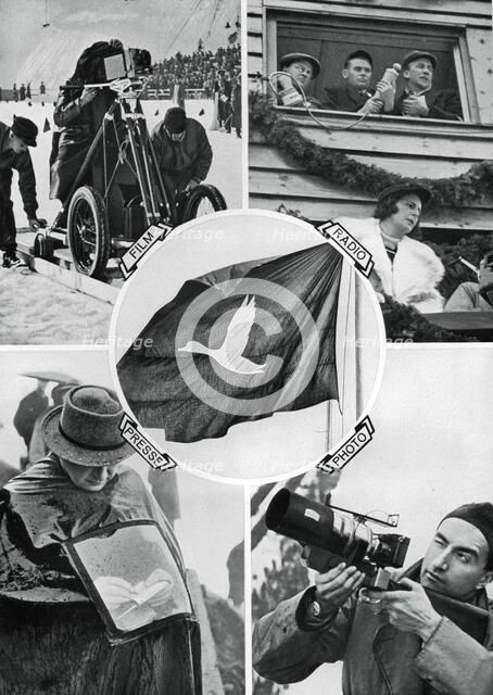 The media in action, Winter Olympic Games, Garmisch-Partenkirchen, Germany, 1936. Artist: Unknown