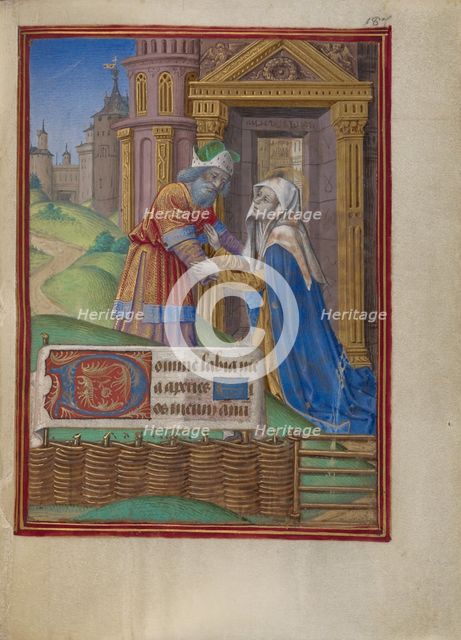 The Meeting at the Golden Gate; Book of Hours, about 1480-1490. Creator: Georges Trubert.