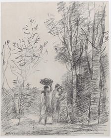 The Meeting in the Grove (La Rencontre au bosquet), 1871. Creator: Jean-Baptiste-Camille Corot