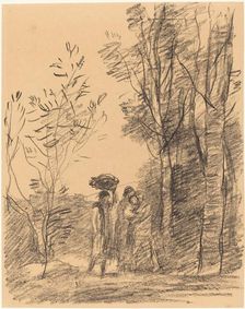 The Meeting in the Woods (La Rencontre du bosquet), 1871. Creator: Jean-Baptiste-Camille Corot