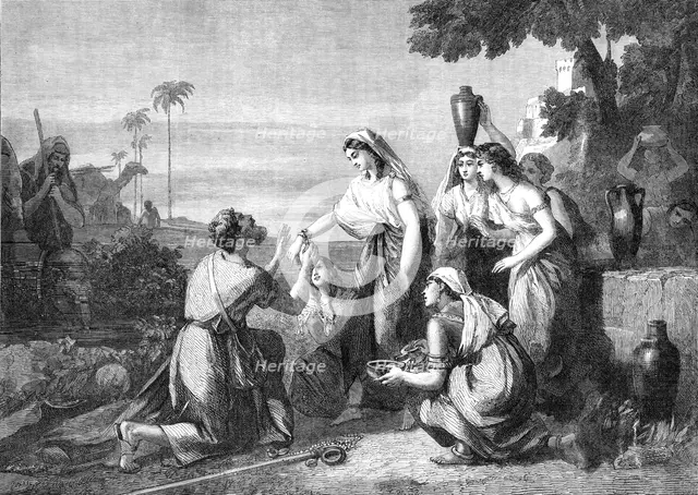 "The Meeting of Abraham's Servant with Rebekah at the Well", by W. Hilton, R.A..., 1864. Creator: W Thomas.