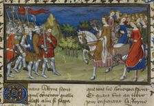 The meeting of Alexander the Great and the Amazons, early 15th century. Creator: Unknown