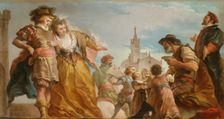 The Meeting of Gautier, Count of Antwerp, and his Daughter, Violante, c. 1787. Creator: Giuseppe Cades
