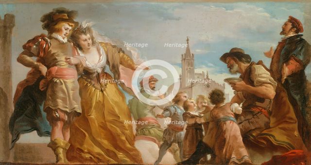 The Meeting of Gautier, Count of Antwerp, and his Daughter, Violante, c. 1787. Creator: Giuseppe Cades.