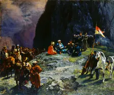 The Meeting of General Klüke von Klügenau and Imam Shamil in 1837 1849. Artist: Grigory Gagarin