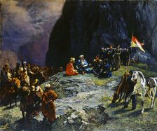 The Meeting of General Klüke von Klügenau and Imam Shamil in 1837 1849. Artist: Grigory Gagarin