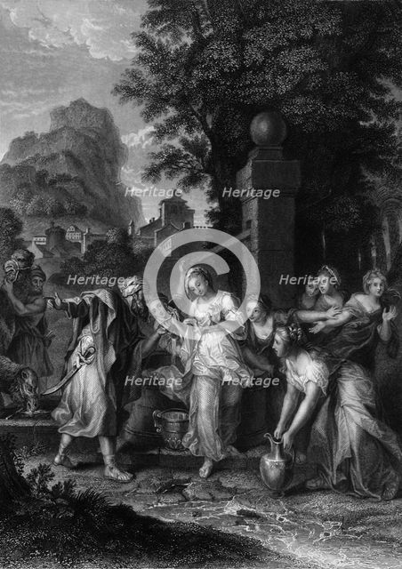 'The meeting of Eliezer and Rebecca at the well', 19th century. Creator: H Robinson.