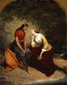 The Meeting of Hetty and Hist, 1857. Creator: Tompkins H Matteson