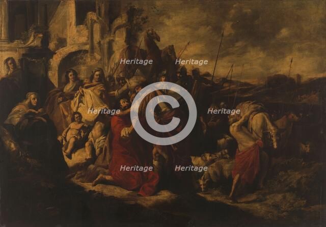 The Meeting of Jacob and Esau, 1655. Creator: Jacob Hogers.