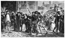 The meeting of Sir Thomas More (1478-1535) and his daughter, Margaret, 19th century